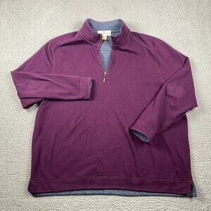 Tommy Bahama Reversible 1/4 Zip Pullover Sweater Men's 3XL Purple